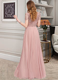 Julie A-line Round Neck Chiffon Dresses UKP0015545