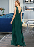 Kenna A-line V-Neck Chiffon Dresses UKP0015547