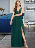 Kenna A-line V-Neck Chiffon Dresses UKP0015547