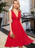 Elaine A-line V-Neck Chiffon Dresses UKP0015552