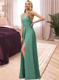 Sanaa A-line Square Neck Chiffon Dresses UKP0015553