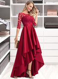 Sherry A-line Round Neck Satin Dresses UKP0015555