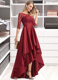 Sherry A-line Round Neck Satin Dresses UKP0015555