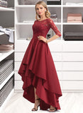 Sherry A-line Round Neck Satin Dresses UKP0015555