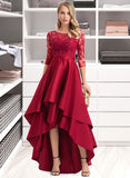 Sherry A-line Round Neck Satin Dresses UKP0015555