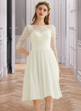 Marisol A-line Lace Chiffon Dresses UKP0015569