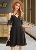 Viv A-line V-Neck Chiffon Dresses UKP0015618