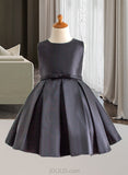 Kathryn A-Line/Princess Knee-length Flower Girl Dress - Satin Sleeveless Scoop Neck With Ruffles UKP0015767