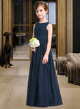 Anaya Empire Floor-length Flower Girl Dress - Chiffon Sleeveless Scoop Neck With Bow(s) UKP0015781