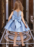 Shayna Ball-Gown/Princess Knee-length Flower Girl Dress - Satin Sleeveless Scoop Neck With Bow(s) UKP0015782