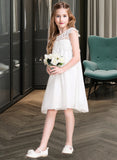 Savanah Empire Knee-length Flower Girl Dress - Chiffon/Lace Sleeveless Scoop Neck UKP0015833