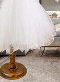 Kaitlynn Ball-Gown/Princess Knee-length Flower Girl Dress - Satin/Tulle/Lace Sleeveless Scoop Neck With Bow(s) UKP0015858