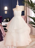 Rihanna Ball-Gown/Princess Floor-length Flower Girl Dress - Tulle Sleeveless Sweetheart/Straps With Lace/Flower(s) UKP0015863