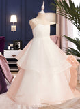 Rihanna Ball-Gown/Princess Floor-length Flower Girl Dress - Tulle Sleeveless Sweetheart/Straps With Lace/Flower(s) UKP0015863