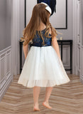 Katelynn A-Line Knee-length Flower Girl Dress - Tulle/Lace Sleeveless Scoop Neck UKP0015870