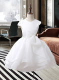 Beryl A-Line/Princess Knee-length Flower Girl Dress - Organza/Satin Sleeveless Scoop Neck With Beading/Bow(s) UKP0015881