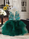 Selina Ball-Gown/Princess Knee-length Flower Girl Dress - Tulle/Lace/Sequined Sleeveless Scoop Neck UKP0015897