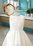 Serena Ball-Gown/Princess Sweep Train Flower Girl Dress - Satin/Tulle/Lace Sleeveless Scoop Neck With Sash UKP0015930