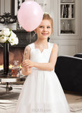 Linda Ball Gown Ankle-length Flower Girl Dress - Satin/Tulle Sleeveless Square Neckline UKP0015956