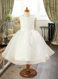 Araceli Ball Gown Knee-length Flower Girl Dress - Satin/Tulle Sleeveless Scoop Neck UKP0015958