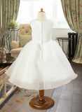 Araceli Ball Gown Knee-length Flower Girl Dress - Satin/Tulle Sleeveless Scoop Neck UKP0015958