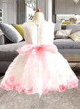 Mckayla A-Line Knee-length Flower Girl Dress - Organza/Satin/Tulle Sleeveless Scoop Neck With Flower(s) UKP0015998