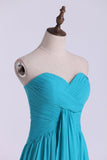 Prom Dresses A Line Floor Length Sweetheart Chiffon With Ruffles