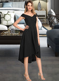 Yaretzi A-line Off the Shoulder Asymmetrical Stretch Crepe Cocktail Dress UKP0016213