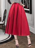 Rachel A-Line/Princess Tea-Length Satin Cocktail Skirt UKP0016322