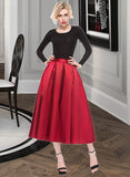 Rachel A-Line/Princess Tea-Length Satin Cocktail Skirt UKP0016322