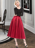 Rachel A-Line/Princess Tea-Length Satin Cocktail Skirt UKP0016322