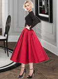 Rachel A-Line/Princess Tea-Length Satin Cocktail Skirt UKP0016322