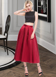 Rachel A-Line/Princess Tea-Length Satin Cocktail Skirt UKP0016322