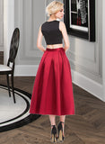 Rachel A-Line/Princess Tea-Length Satin Cocktail Skirt UKP0016322