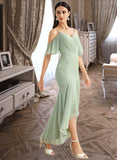 Cheyenne Trumpet/Mermaid V-Neck Asymmetrical Chiffon Cocktail Dress With Ruffle UKP0016389