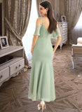 Cheyenne Trumpet/Mermaid V-Neck Asymmetrical Chiffon Cocktail Dress With Ruffle UKP0016389