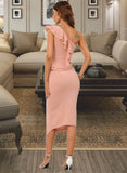 Ayanna One-Shoulder Knee-Length Cotton Blends Cocktail Dress UKP0016421