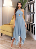 Gertrude A-Line V-neck Asymmetrical Chiffon Cocktail Dress UKP0016426