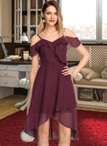 Cara A-Line Off-the-Shoulder Asymmetrical Chiffon Cocktail Dress UKP0016440