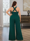 Rosa Jumpsuit/Pantsuit One-Shoulder Halter V-neck High Neck Floor-Length Chiffon Bridesmaid Dress With Ruffle UKP0016450