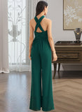 Rosa Jumpsuit/Pantsuit One-Shoulder Halter V-neck High Neck Floor-Length Chiffon Bridesmaid Dress With Ruffle UKP0016450