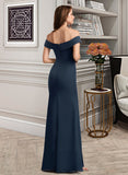 Beatrice A-line Off the Shoulder Floor-Length Chiffon Bridesmaid Dress With Ruffle UKP0016460