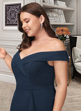 Beatrice A-line Off the Shoulder Floor-Length Chiffon Bridesmaid Dress With Ruffle UKP0016460