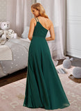 Teresa A-line One Shoulder Floor-Length Chiffon Bridesmaid Dress With Beading Sequins UKP0016463