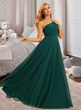 Teresa A-line One Shoulder Floor-Length Chiffon Bridesmaid Dress With Beading Sequins UKP0016463