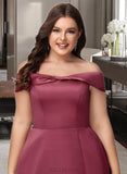 Kaitlin A-Line Off-the-Shoulder Floor-Length Satin Bridesmaid Dress With Split Front UKP0016482