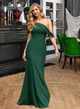 Jacey Trumpet/Mermaid One-Shoulder Floor-Length Chiffon Bridesmaid Dress With Split Front UKP0016490