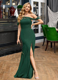 Jacey Trumpet/Mermaid One-Shoulder Floor-Length Chiffon Bridesmaid Dress With Split Front UKP0016490