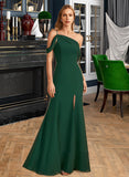 Jacey Trumpet/Mermaid One-Shoulder Floor-Length Chiffon Bridesmaid Dress With Split Front UKP0016490