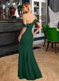 Jacey Trumpet/Mermaid One-Shoulder Floor-Length Chiffon Bridesmaid Dress With Split Front UKP0016490